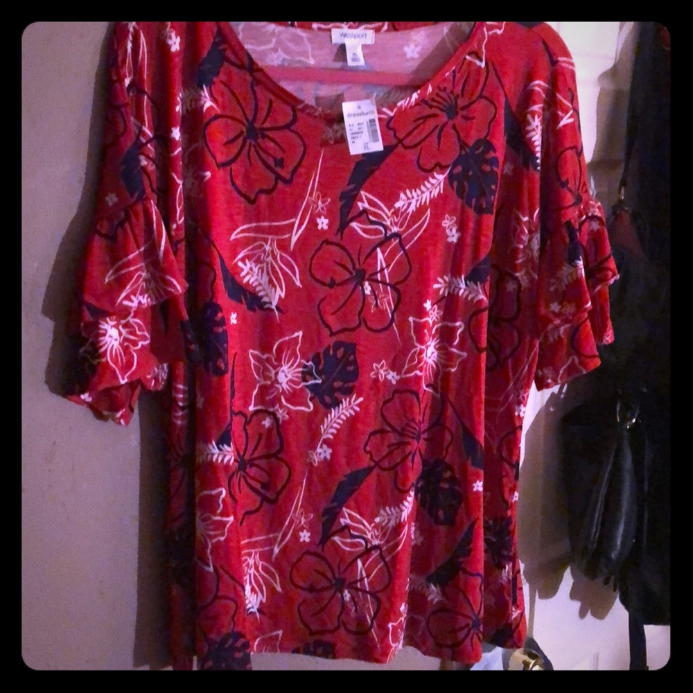 BNWT ruffle sleeve blouse.